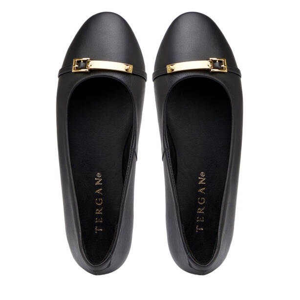 Siyah Hakiki Deri Kadın Babet - K26I1BB68481-A23 - 5