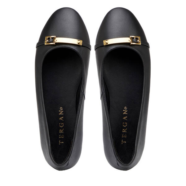 Siyah Hakiki Deri Kadın Babet - K26I1BB68481-A23 - 5