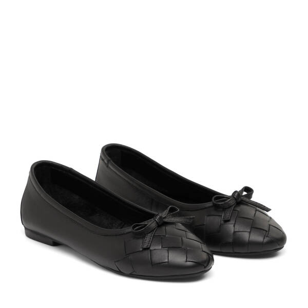 Siyah Hakiki Deri Kadın Babet - K26I1BB68482-A23 - 2