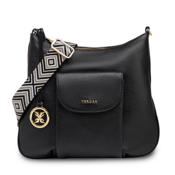 Siyah Hakiki Deri Kadın Çapraz Askılı Çanta - S26Y1BC80409-A41 - 1