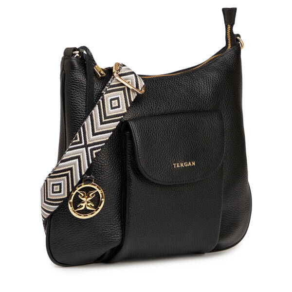 Siyah Hakiki Deri Kadın Çapraz Askılı Çanta - S26Y1BC80409-A41 - 2