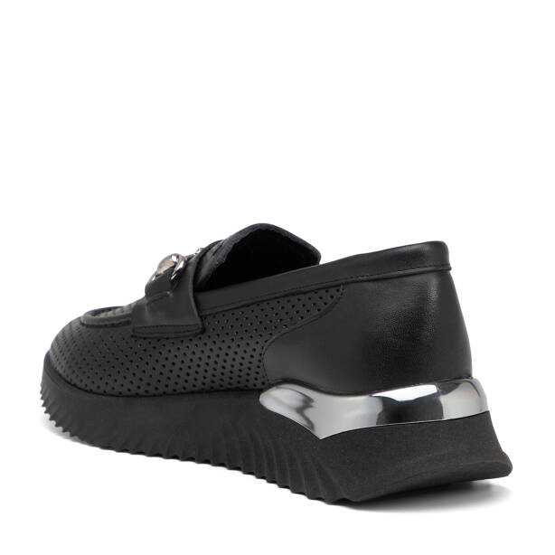 Siyah Hakiki Deri Kadın Casual Ayakkabı - K25I1AY67969-A23 - Tergan