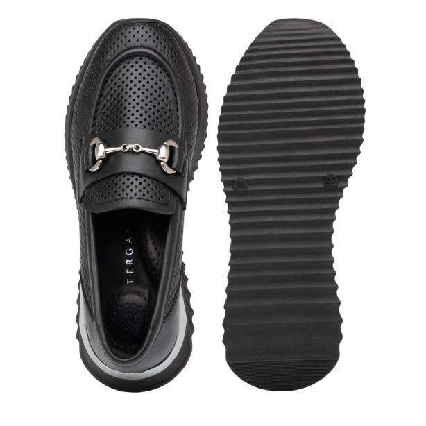 Siyah Hakiki Deri Kadın Casual Ayakkabı - K25I1AY67969-A23 - Tergan