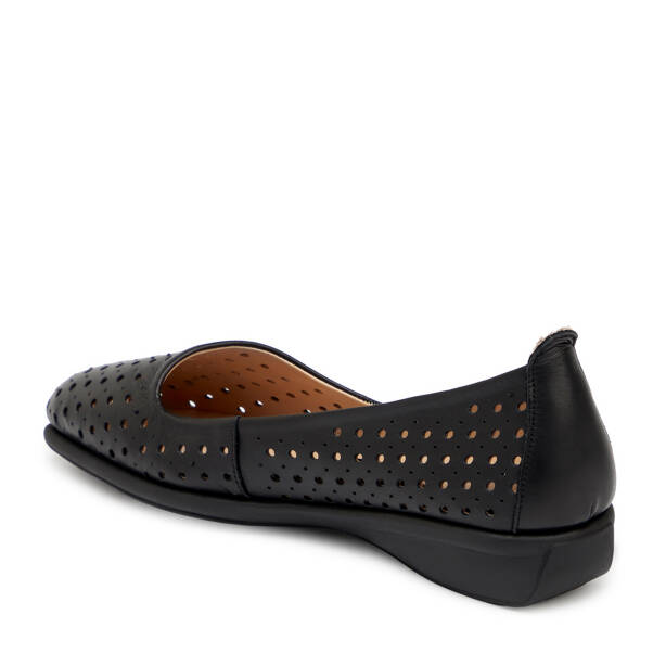 Siyah Hakiki Deri Kadın Casual Ayakkabı - K25I1AY67973-A23 - Tergan