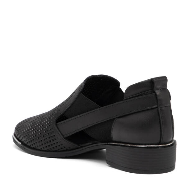 Siyah Hakiki Deri Kadın Casual Ayakkabı - K26I1AY68476-A23 - Tergan