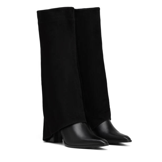 Siyah Hakiki Deri Kadın Çizme - K25K1CM68151-A23 - 2