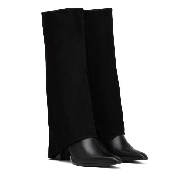 Siyah Hakiki Deri Kadın Çizme - K25K1CM68151-A23 - 2