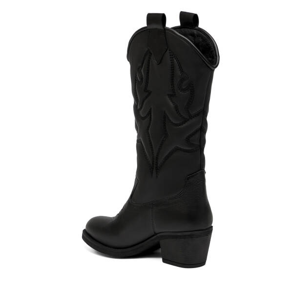 Siyah Hakiki Deri Kadın Çizme - K25K1CM68314-A23 - 3