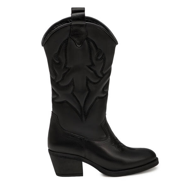 Siyah Hakiki Deri Kadın Çizme - K25K1CM68314-A23 - Tergan