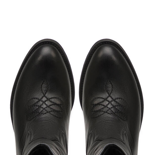 Siyah Hakiki Deri Kadın Çizme - K25K1CM68314-A23 - Tergan