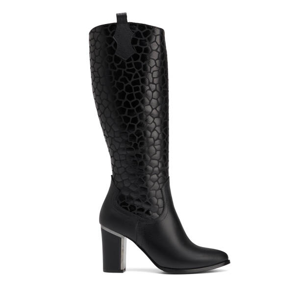 Siyah Hakiki Deri Kadın Çizme - K26K1CM68767-M2S - 1