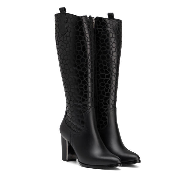 Siyah Hakiki Deri Kadın Çizme - K26K1CM68767-M2S - 2