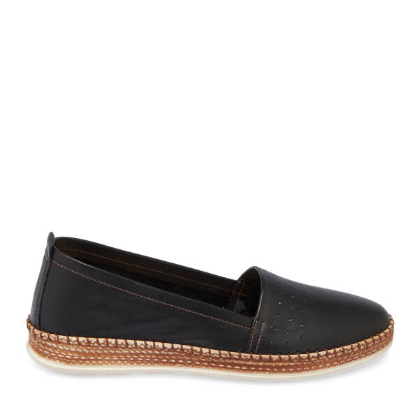 Siyah Hakiki Deri Kadın Espadril - K26I1AY68521-A23 - 3