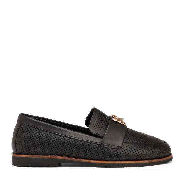 Siyah Hakiki Deri Kadın Loafer - K25I1AY67841-A23 - 1