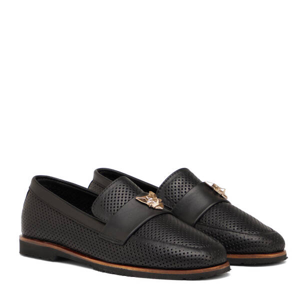 Siyah Hakiki Deri Kadın Loafer - K25I1AY67841-A23 - 2