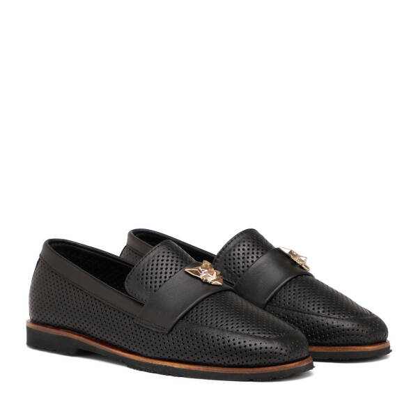 Siyah Hakiki Deri Kadın Loafer - K25I1AY67841-A23 - 2