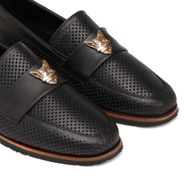 Siyah Hakiki Deri Kadın Loafer - K25I1AY67841-A23 - 3