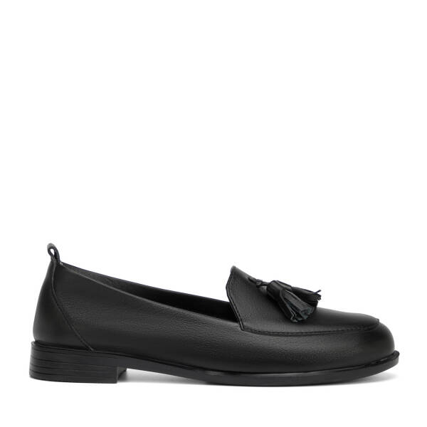 Siyah Hakiki Deri Kadın Loafer - K26I1AY68409-A23 - 1