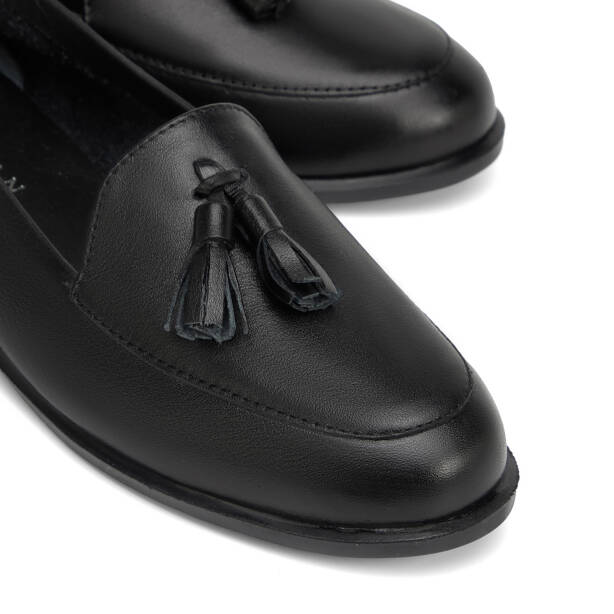 Siyah Hakiki Deri Kadın Loafer - K26I1AY68409-A23 - 3