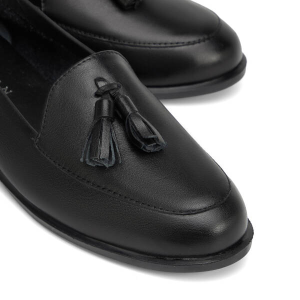 Siyah Hakiki Deri Kadın Loafer - K26I1AY68409-A23 - 3