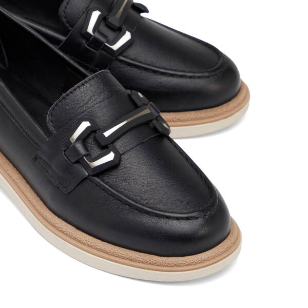 Siyah Hakiki Deri Kadın Loafer - K26I1AY68416-A23 - 4