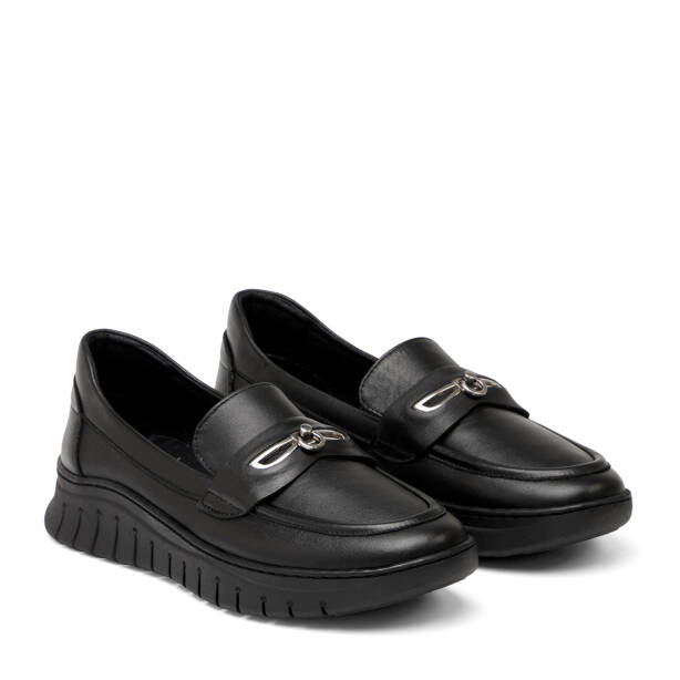 Siyah Hakiki Deri Kadın Loafer - K26I1AY68439-A23 - 2