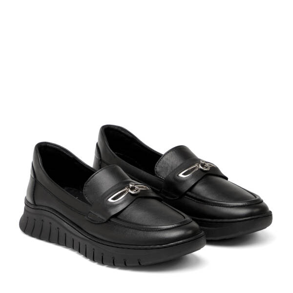 Siyah Hakiki Deri Kadın Loafer - K26I1AY68439-A23 - 2