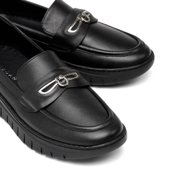 Siyah Hakiki Deri Kadın Loafer - K26I1AY68439-A23 - 3