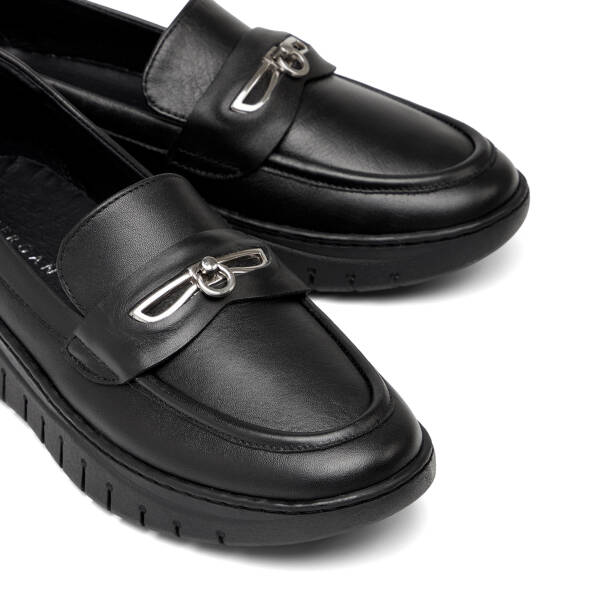 Siyah Hakiki Deri Kadın Loafer - K26I1AY68439-A23 - 3