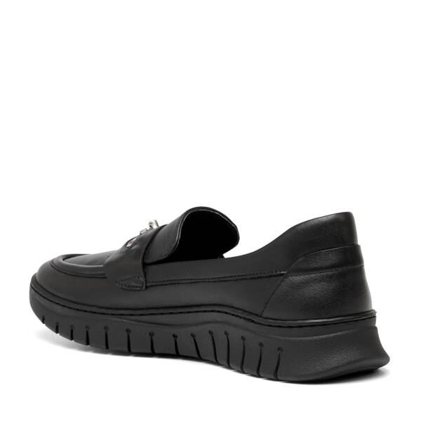 Siyah Hakiki Deri Kadın Loafer - K26I1AY68439-A23 - 4