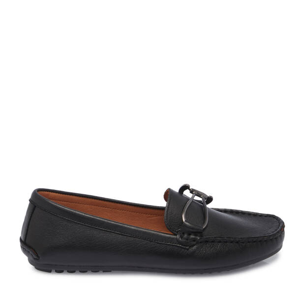 Siyah Hakiki Deri Kadın Loafer - K26I1AY68456-A23 - 3
