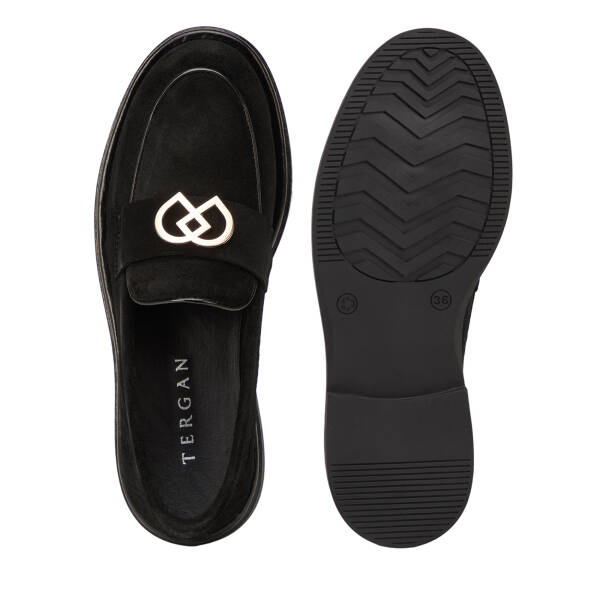 Siyah Hakiki Deri Kadın Loafer - K26I1AY68465-A01 - 6