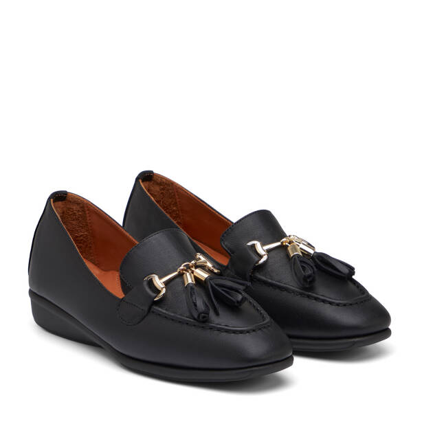 Siyah Hakiki Deri Kadın Loafer - K26I1AY68470-A23 - 2