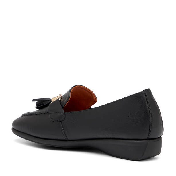Siyah Hakiki Deri Kadın Loafer - K26I1AY68470-A23 - 4