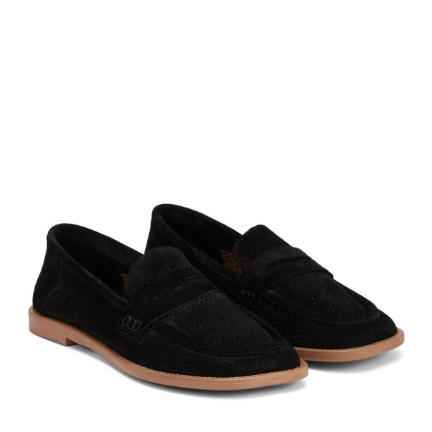 Siyah Hakiki Deri Kadın Loafer - K26I1AY68666-A01 - 2