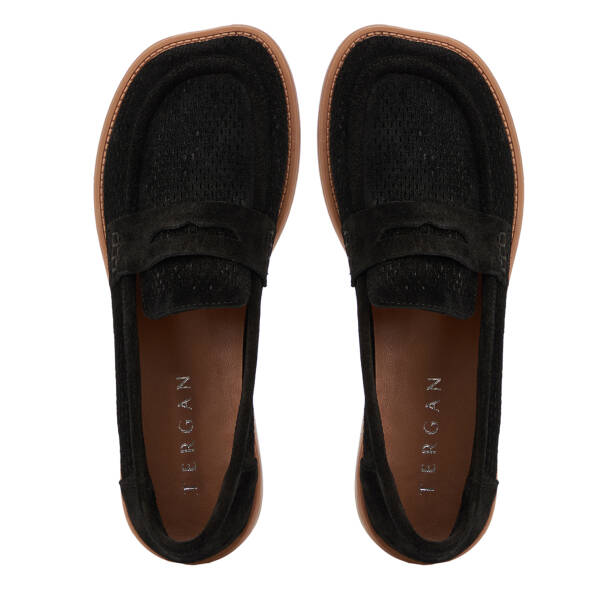 Siyah Hakiki Deri Kadın Loafer - K26I1AY68666-A01 - 5