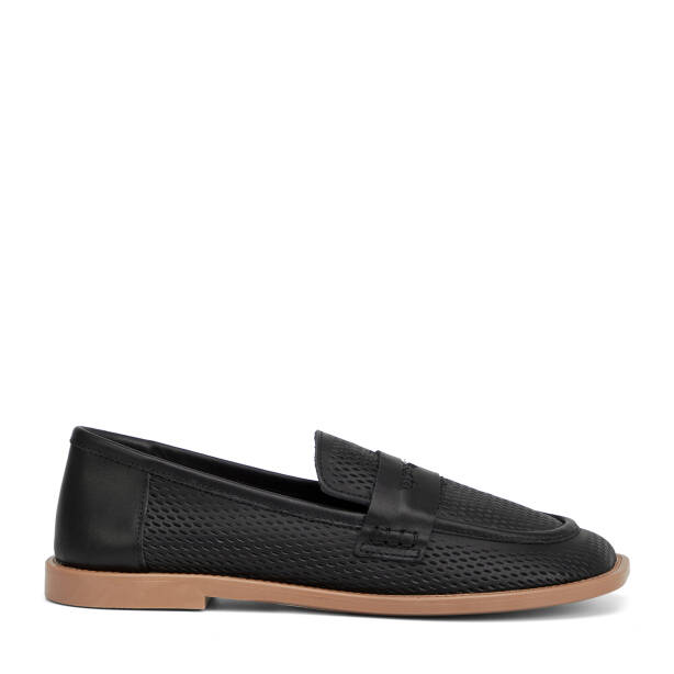 Siyah Hakiki Deri Kadın Loafer - K26I1AY68666-A23 