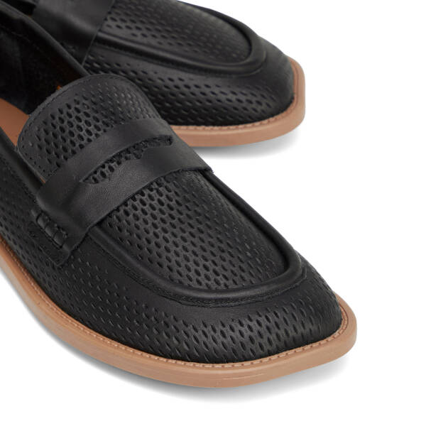 Siyah Hakiki Deri Kadın Loafer - K26I1AY68666-A23 - 3