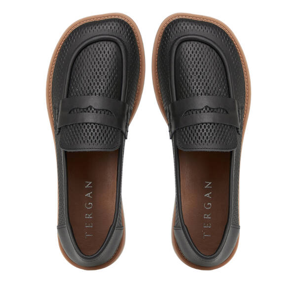 Siyah Hakiki Deri Kadın Loafer - K26I1AY68666-A23 - 5