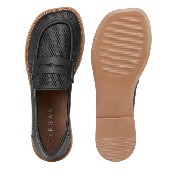Siyah Hakiki Deri Kadın Loafer - K26I1AY68666-A23 - 6