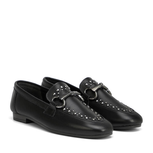 Siyah Hakiki Deri Kadın Loafer - K26I1AY68692-A23 - 2