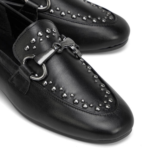 Siyah Hakiki Deri Kadın Loafer - K26I1AY68692-A23 - 3