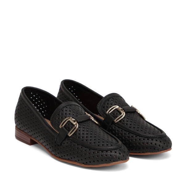 Siyah Hakiki Deri Kadın Loafer - K26Y1AY68631-A23 - 2