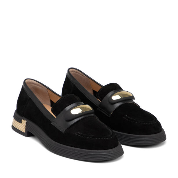 Siyah Hakiki Deri Kadın Makosen - K25I1AY67878-A01 - Tergan