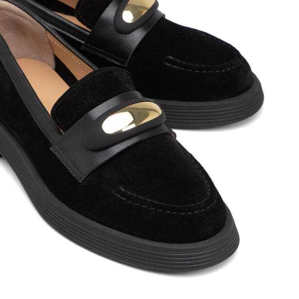 Siyah Hakiki Deri Kadın Makosen - K25I1AY67878-A01 - Tergan