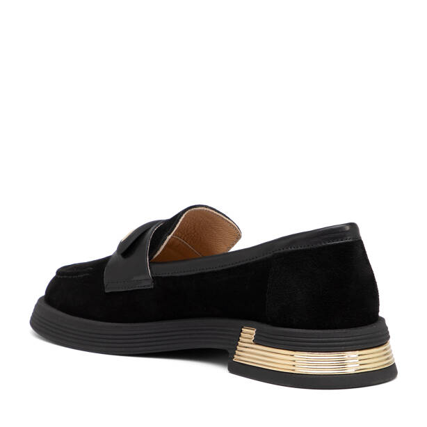 Siyah Hakiki Deri Kadın Makosen - K25I1AY67878-A01 - Tergan