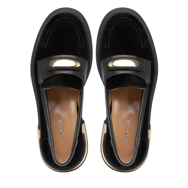 Siyah Hakiki Deri Kadın Makosen - K25I1AY67878-A01 - 5