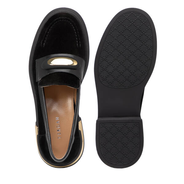 Siyah Hakiki Deri Kadın Makosen - K25I1AY67878-A01 - 6