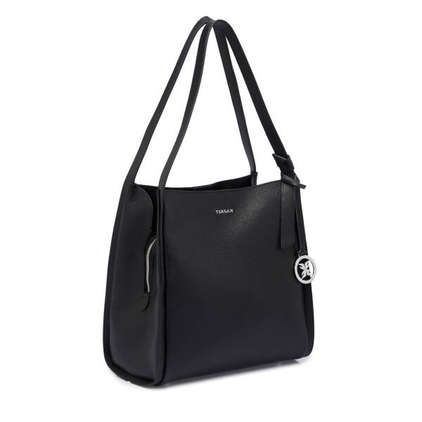 Siyah Hakiki Deri Kadın Omuz Çantası - S25K1BC80458-U9G - 2