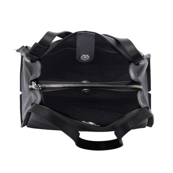 Siyah Hakiki Deri Kadın Omuz Çantası - S25K1BC80458-U9G - 4